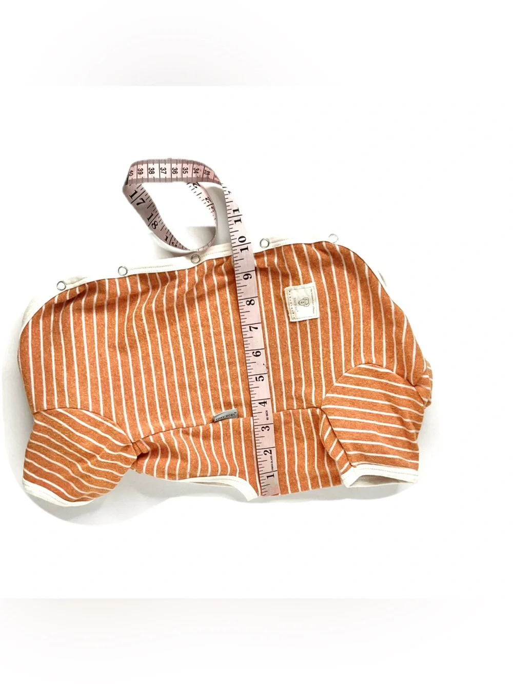 Striped Tan & Cream Dog Onesie - Cozy Pet Jumpsuit